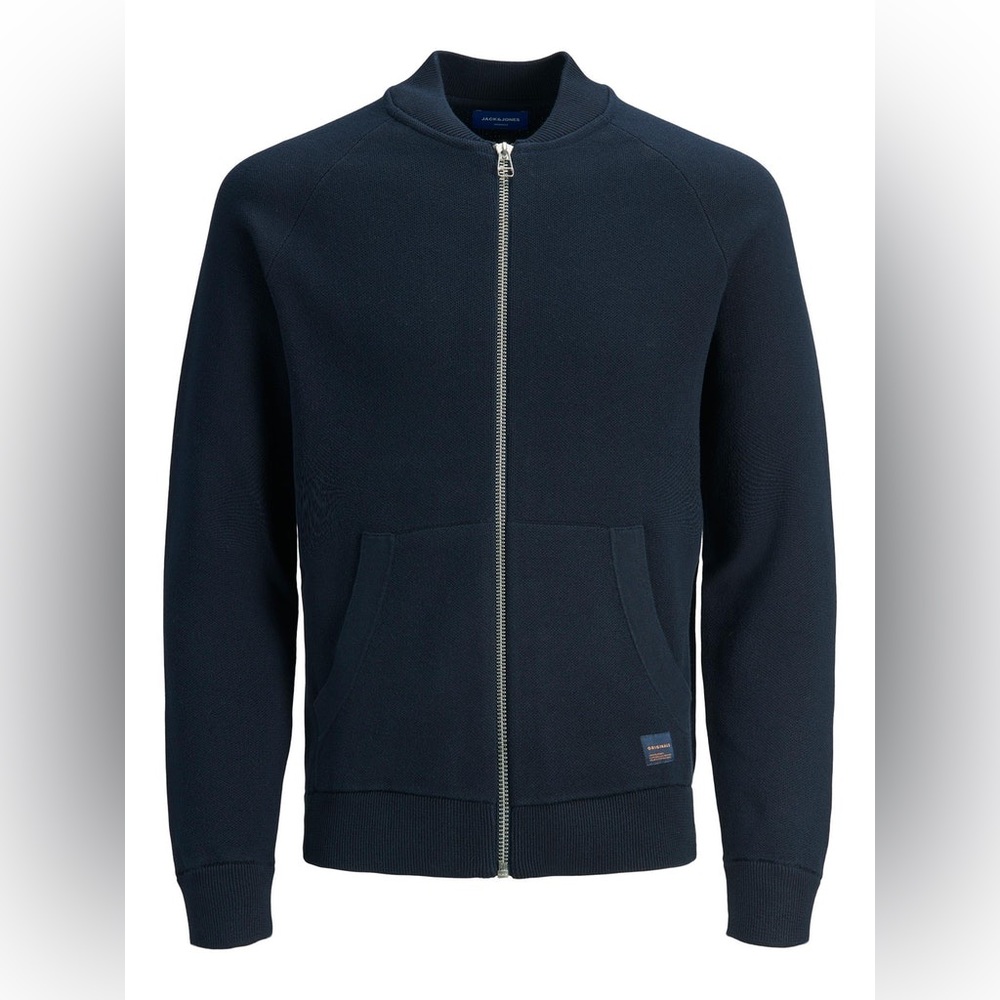 Jack & Jones Navy Knit Bomber Cardigan